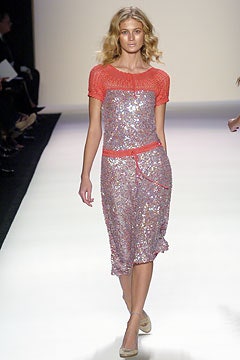 pink sequin fitted midi dress