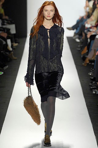 black lace long-sleeve collared fitted ruffled blouse