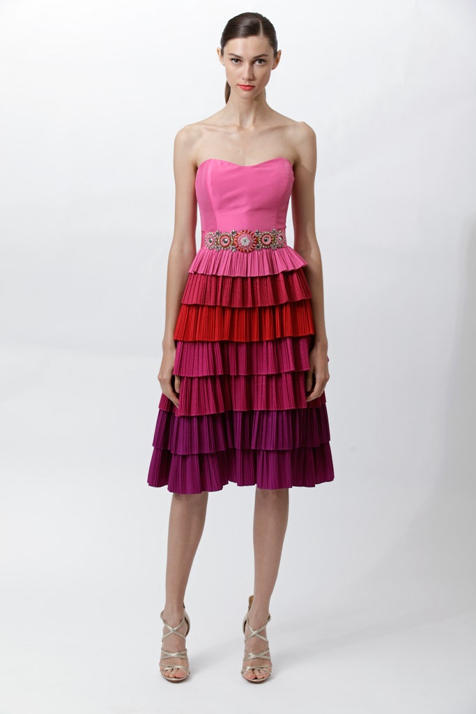 pink red purple tiered dress