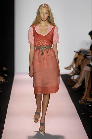 pink and orange silk midi dress