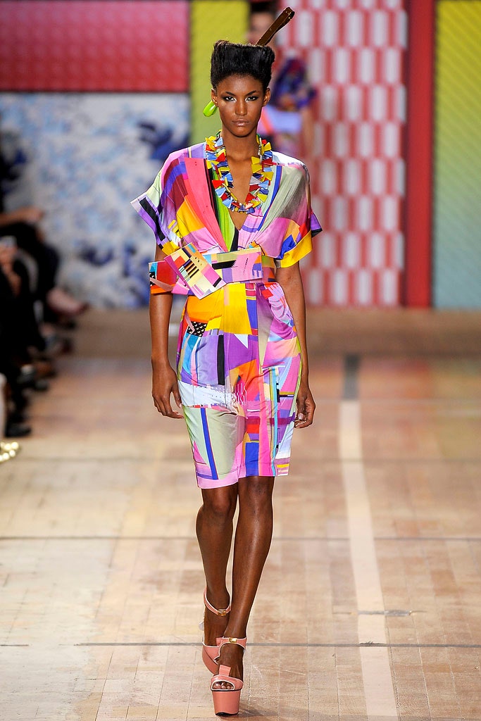 multi-colored silk mini dress