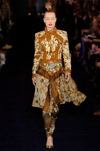 brown printed midi dress with fitted pants