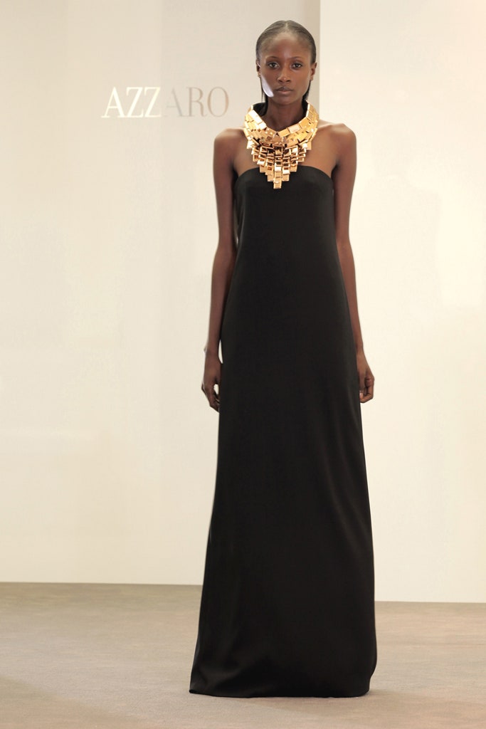 black silk sleeveless gown