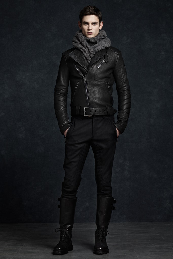 black leather asymmetric biker jacket