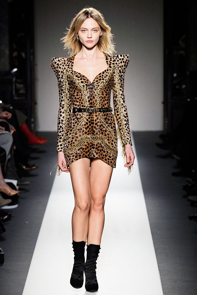 gold brown animal-print mini-dress