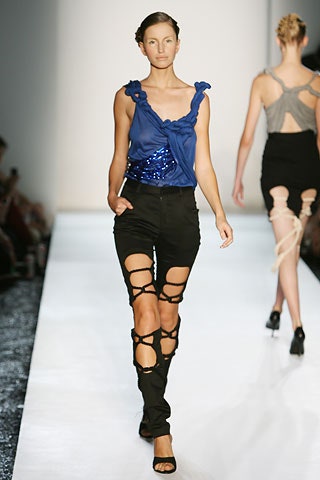 blue knotted embellished top