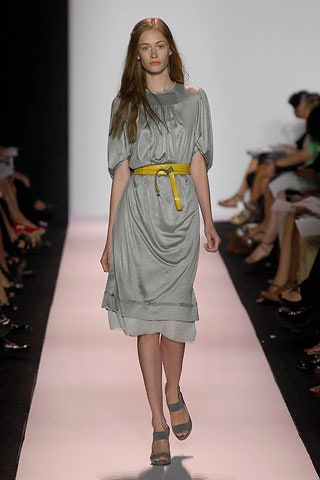 gray silk relaxed midi dress