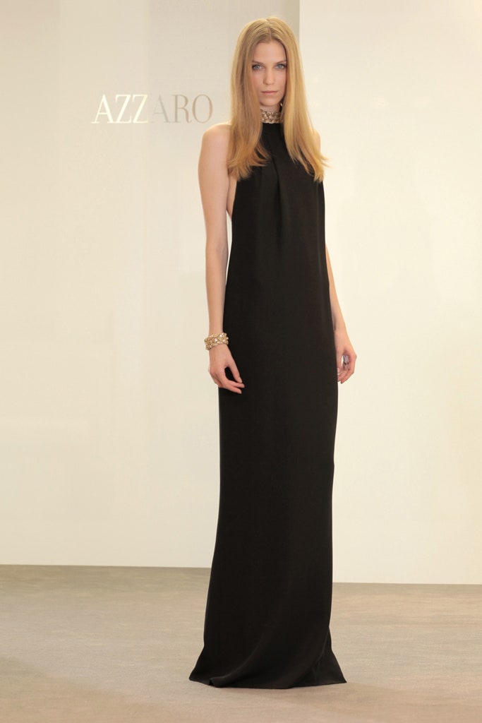 black silk sleeveless gown