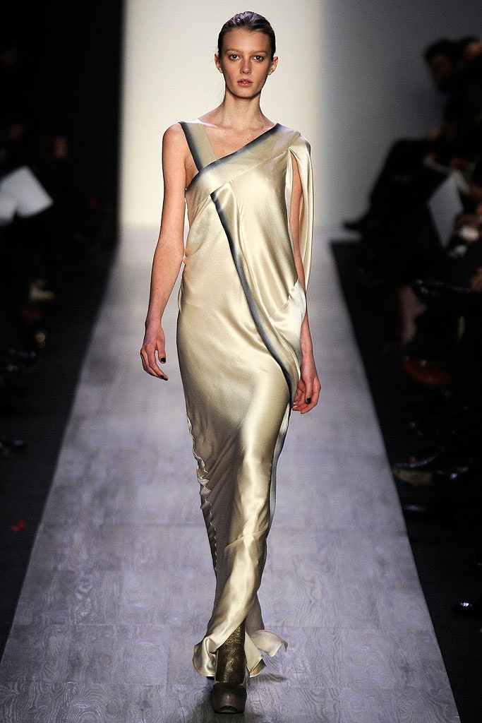 ivory silk sleeveless gown