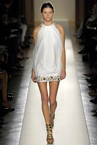 white pleated mini dress