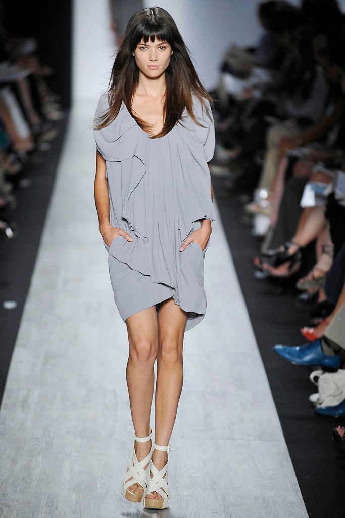 gray draped mini dress with pockets