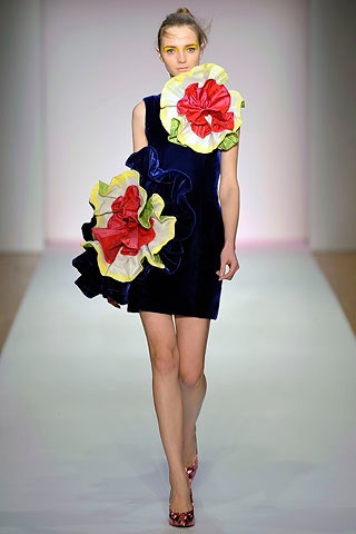 floral appliqued velvet mini dress