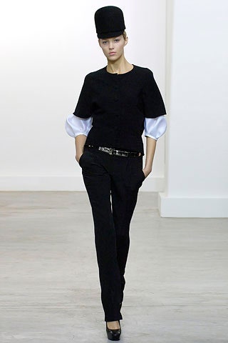 black fitted blazer with tailored pants