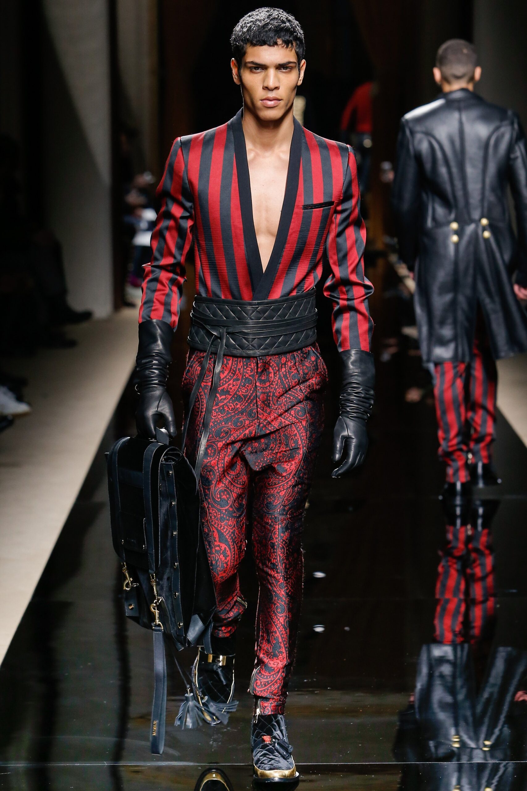 red silk fitted printed pants