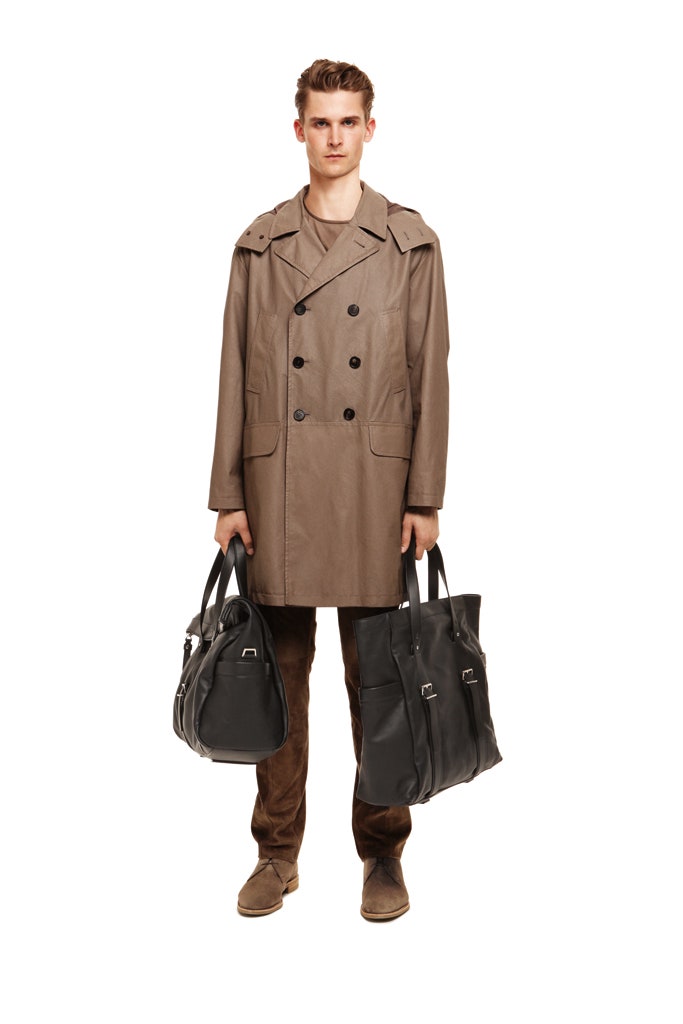 brown vinyl trench coat