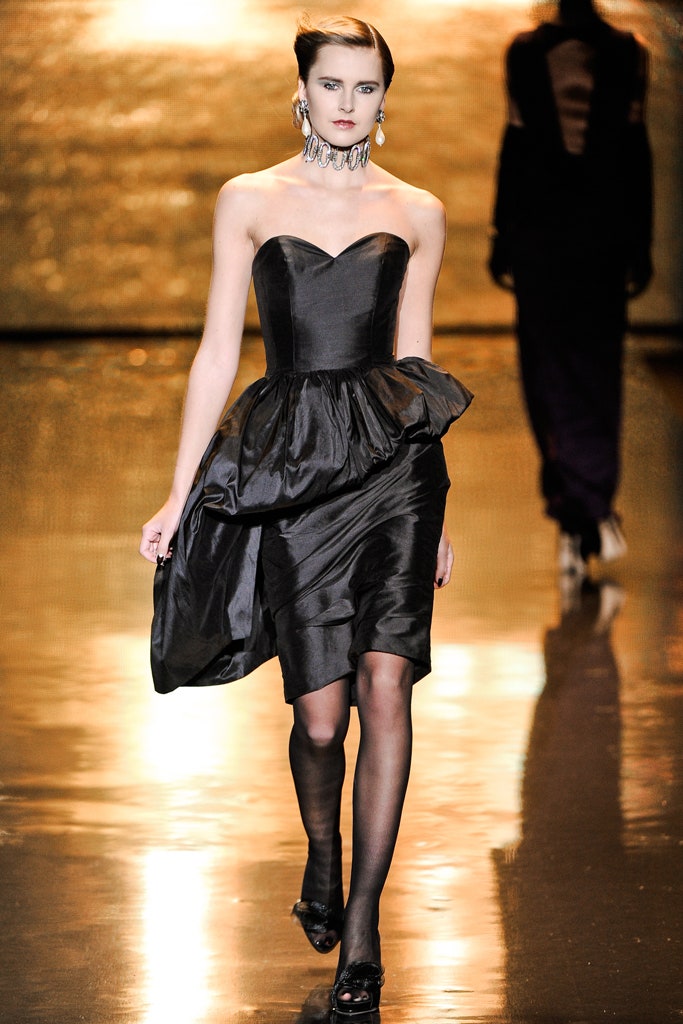 black silk strapless mini dress