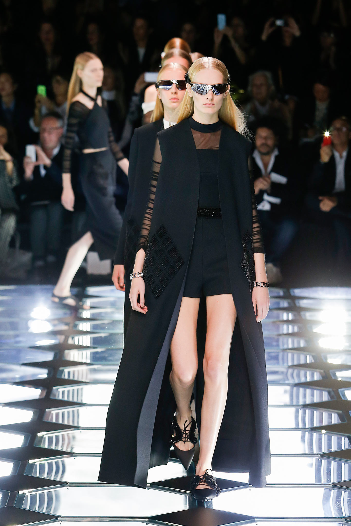 black silk cape and shorts