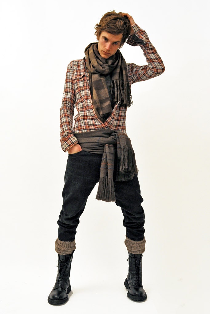 checked shirt with relaxed pants