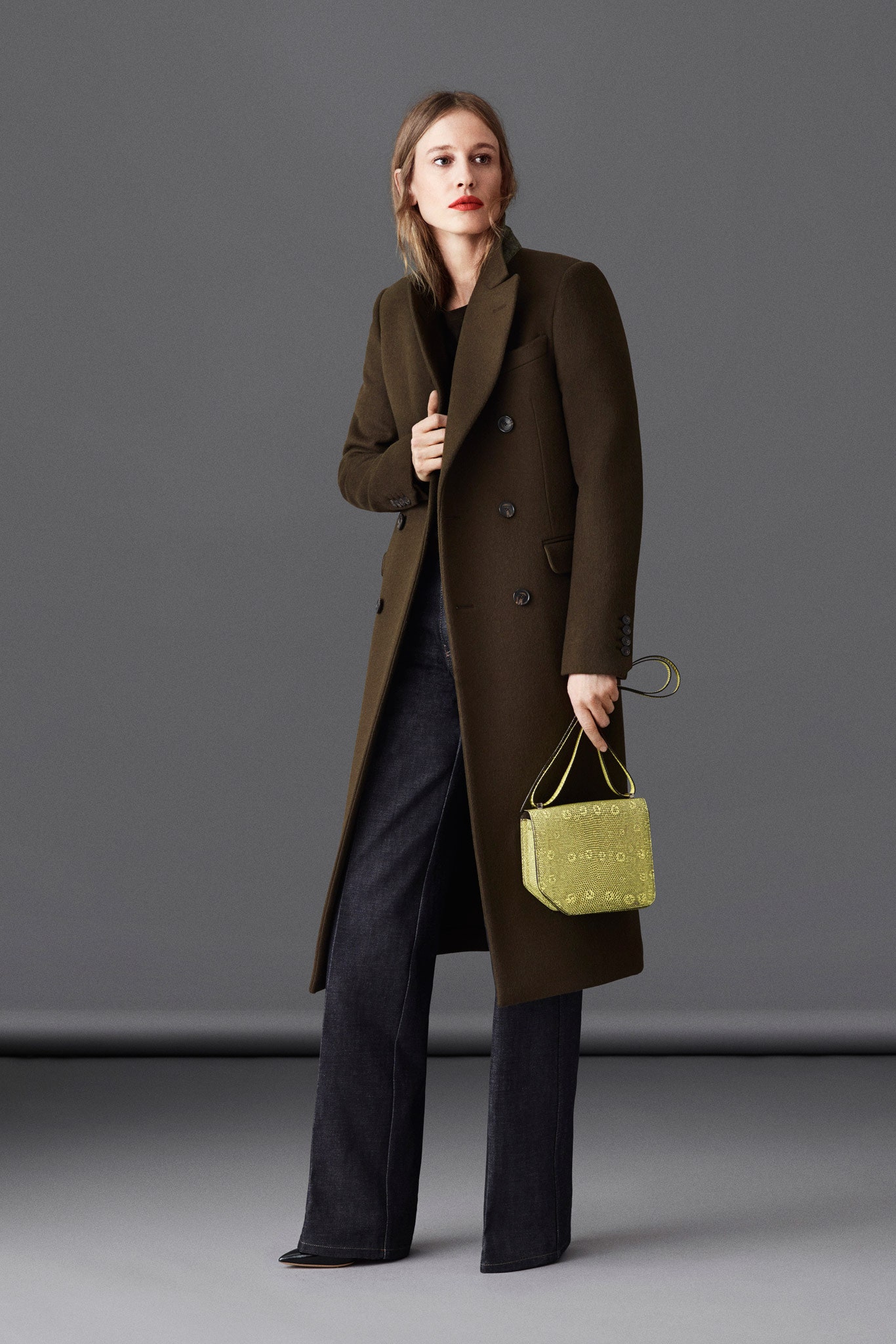 brown wool tailored coat