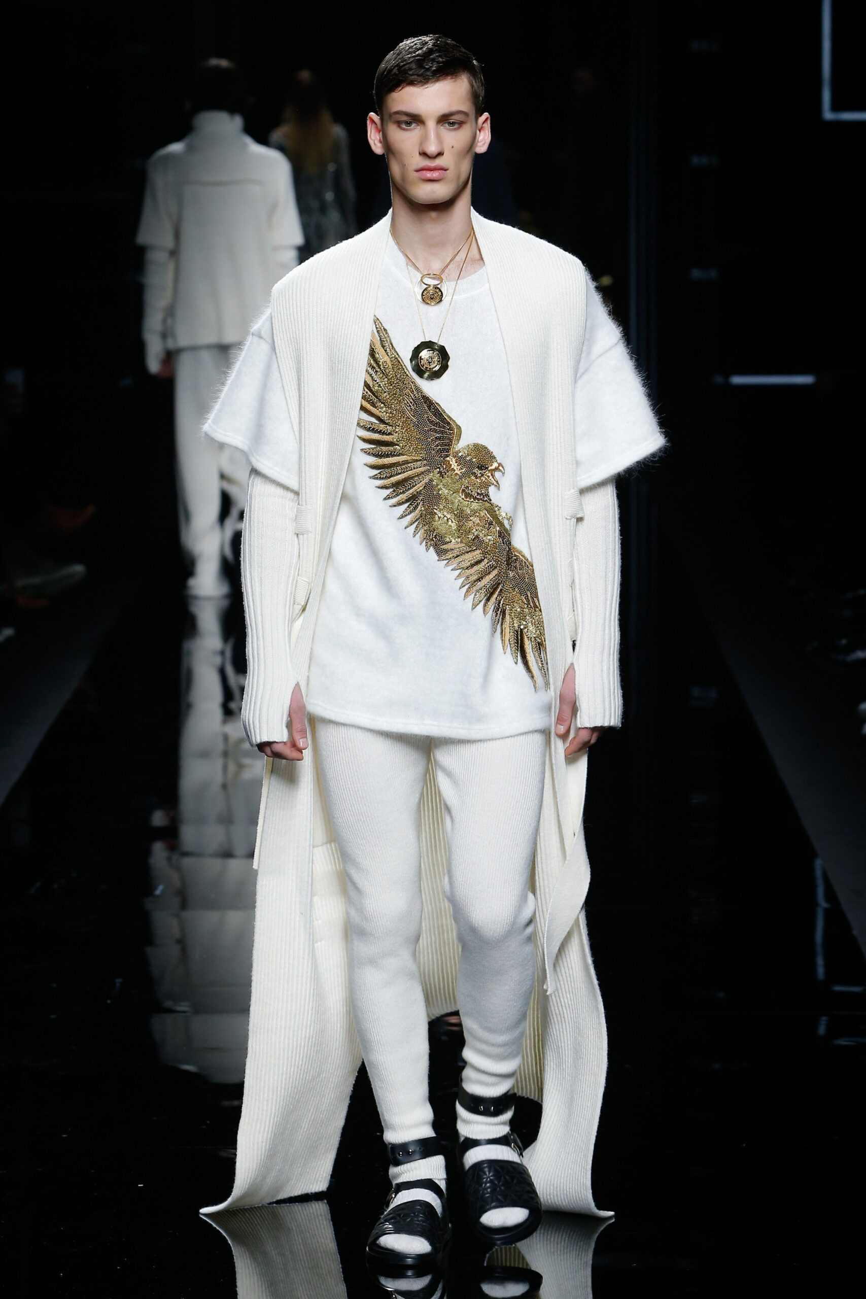 white relaxed cardigan with printed t-shirt