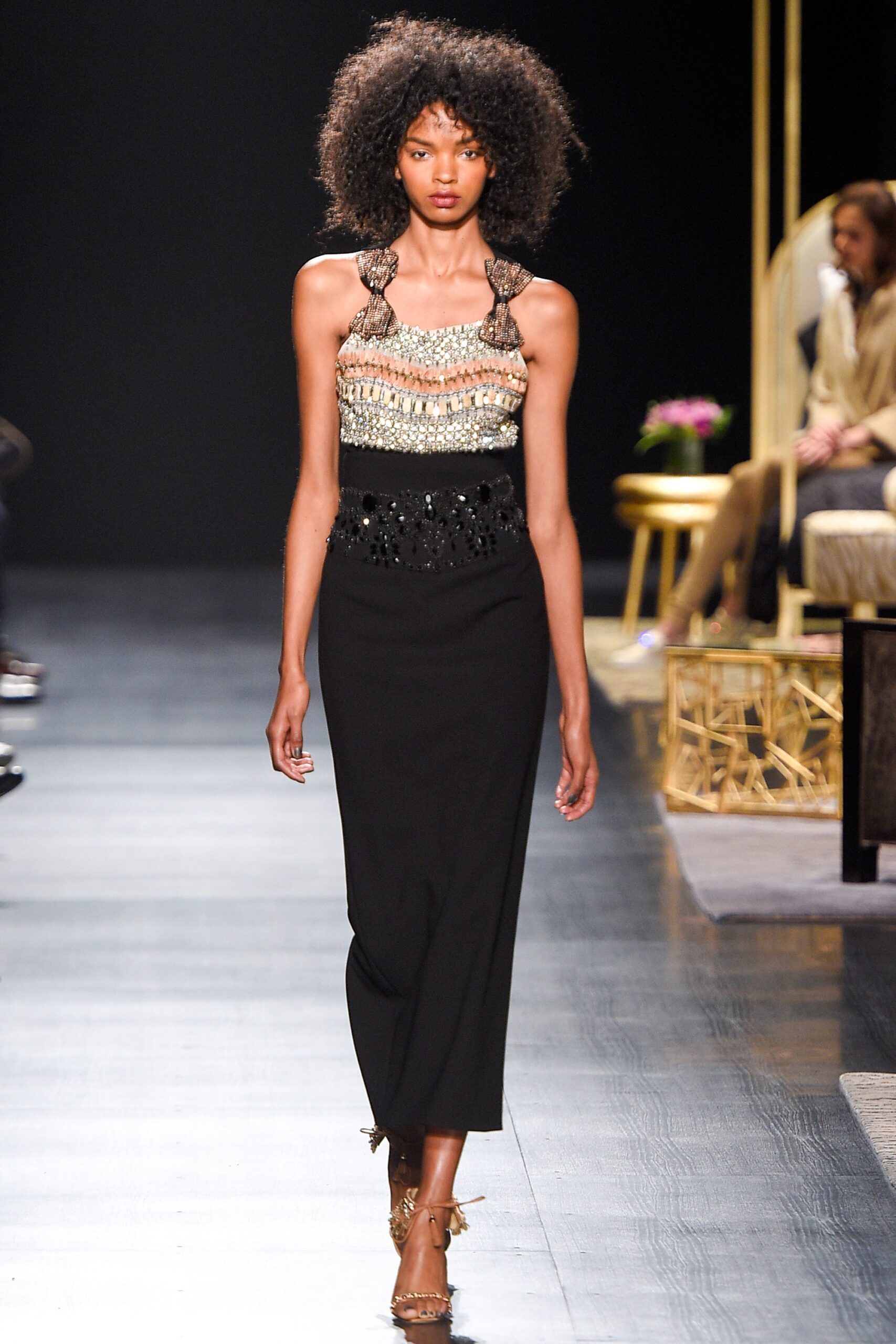 black silk sleeveless dress
