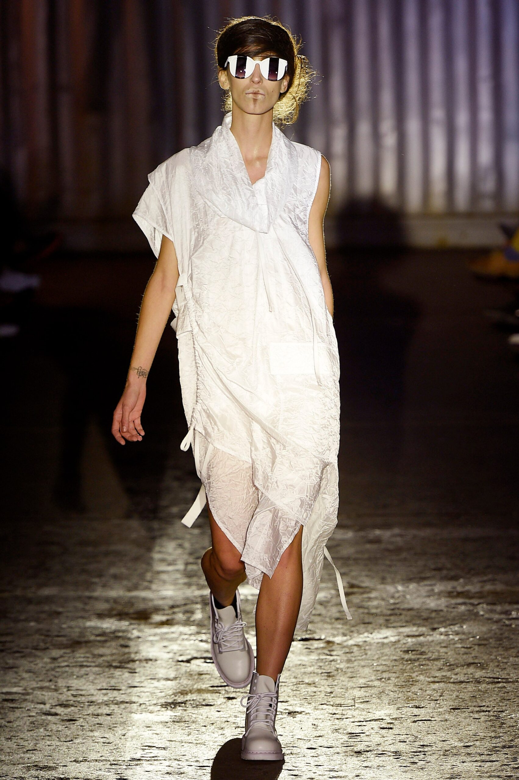 white relaxed midi dress