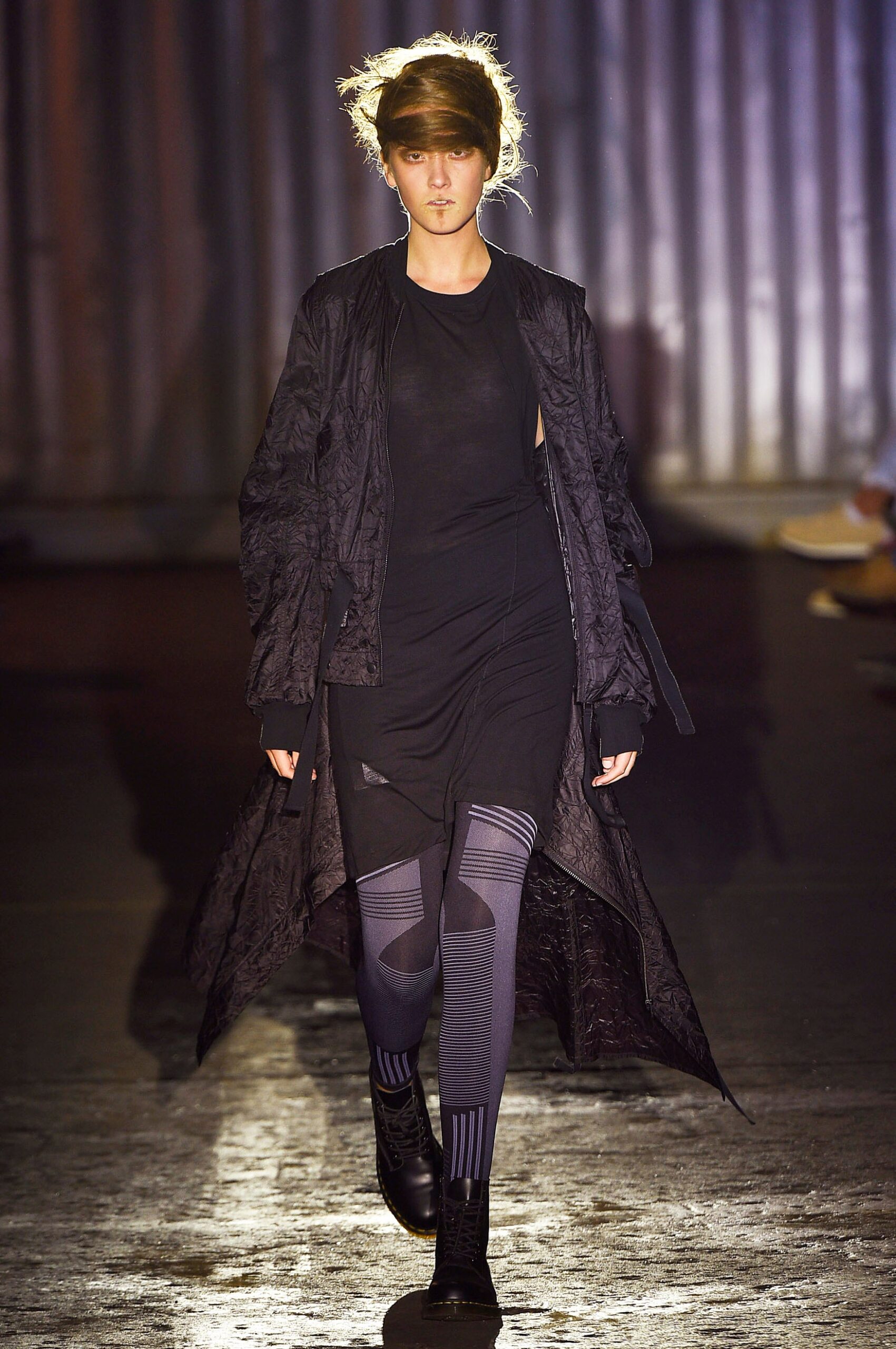 black layered dress with coat