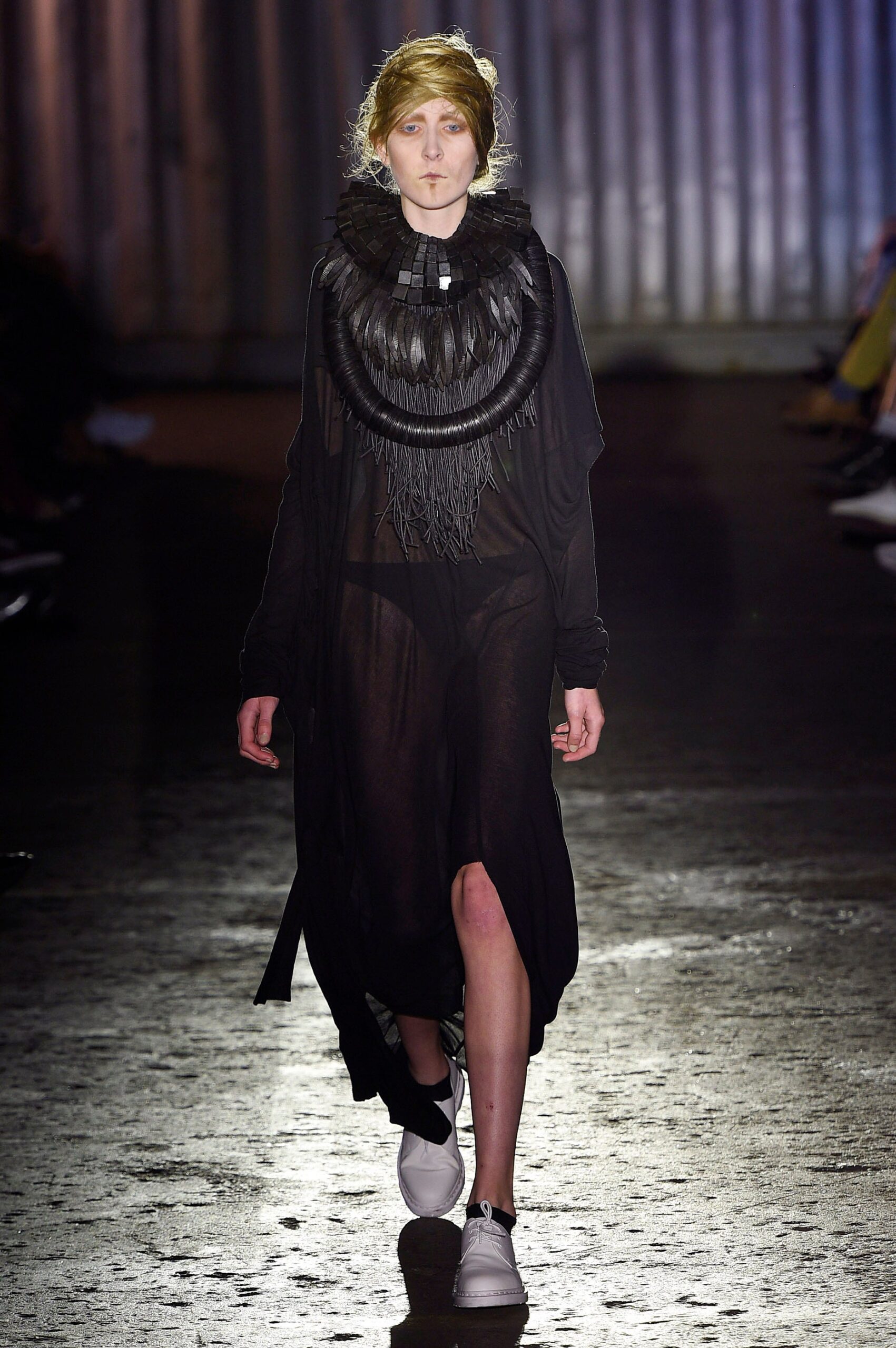 black sheer layered dress