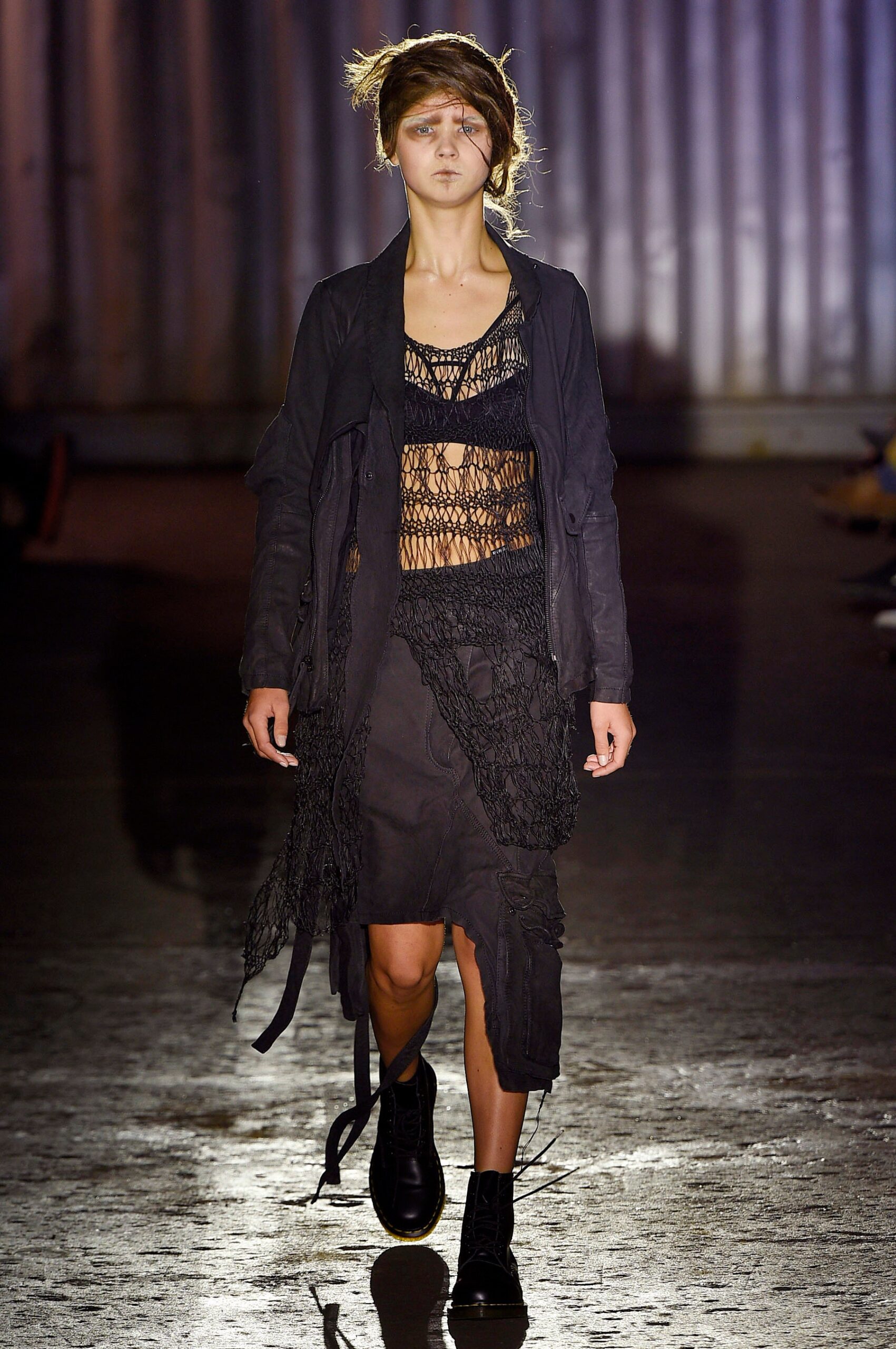 black layered midi dress and jacket