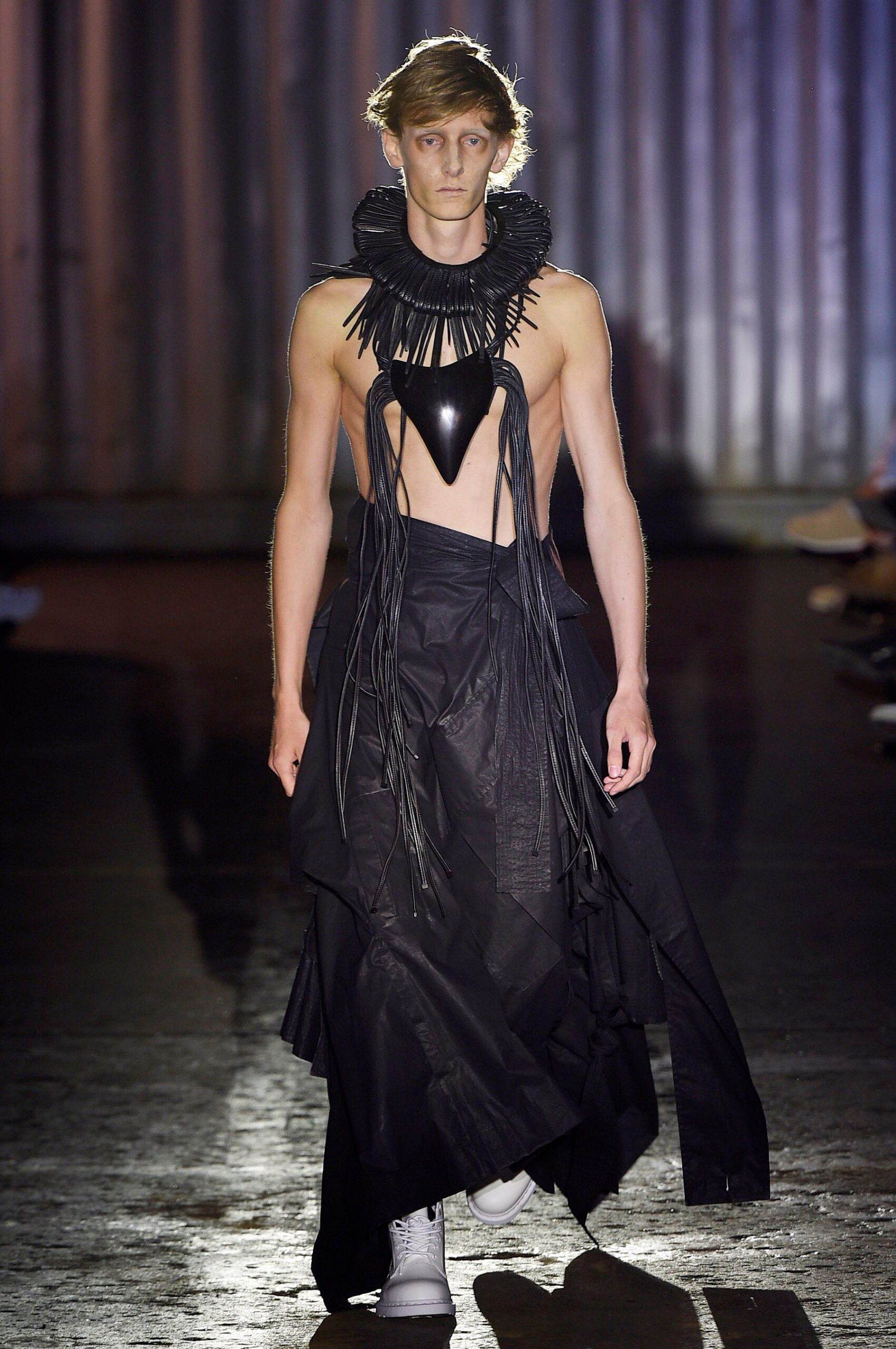 black layered midi dress