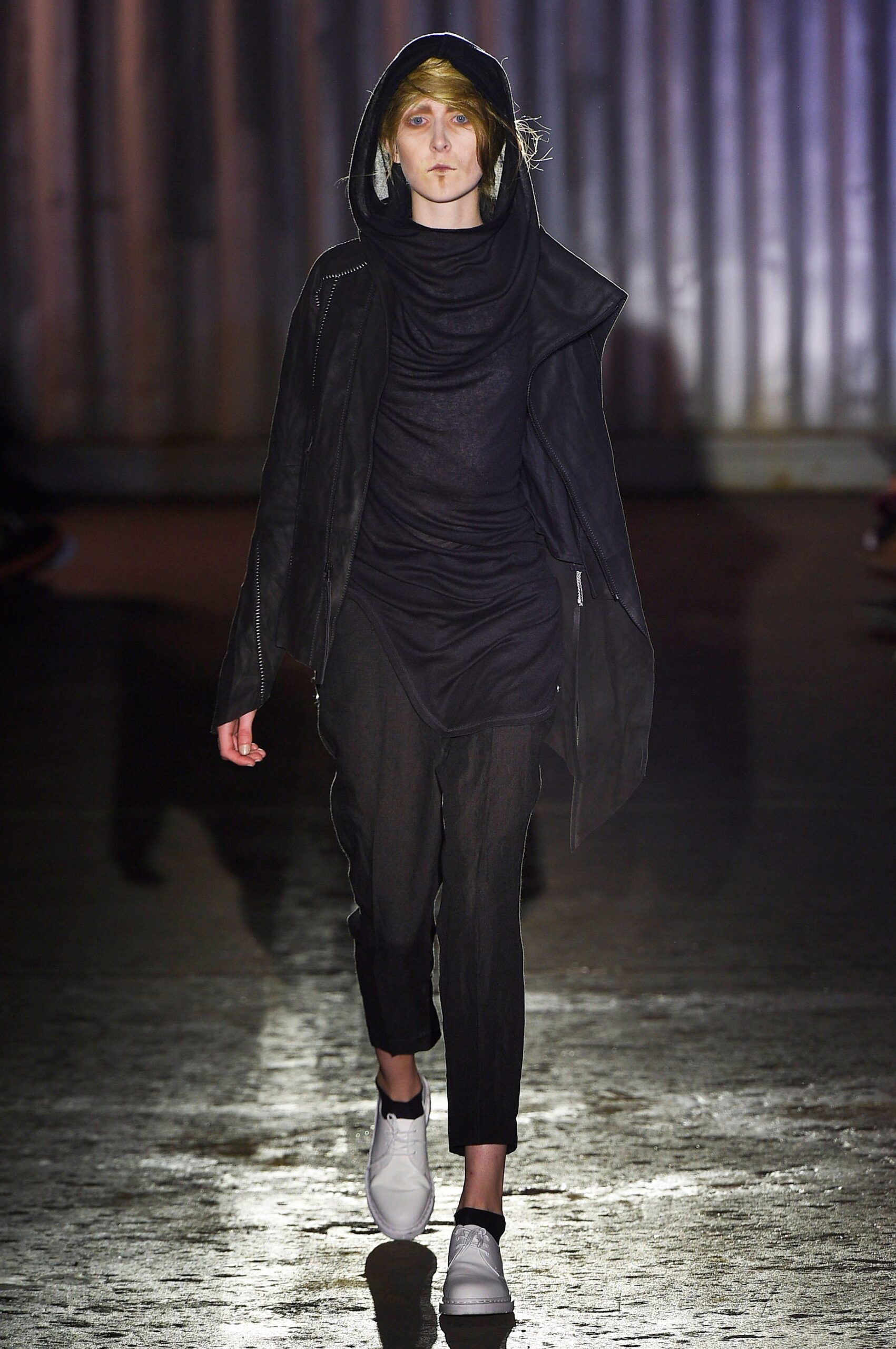 black relaxed jacket with hood