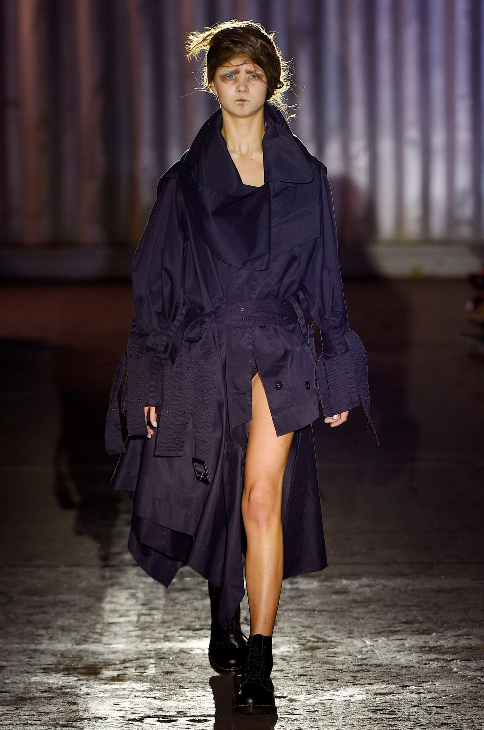 black relaxed asymmetric coat