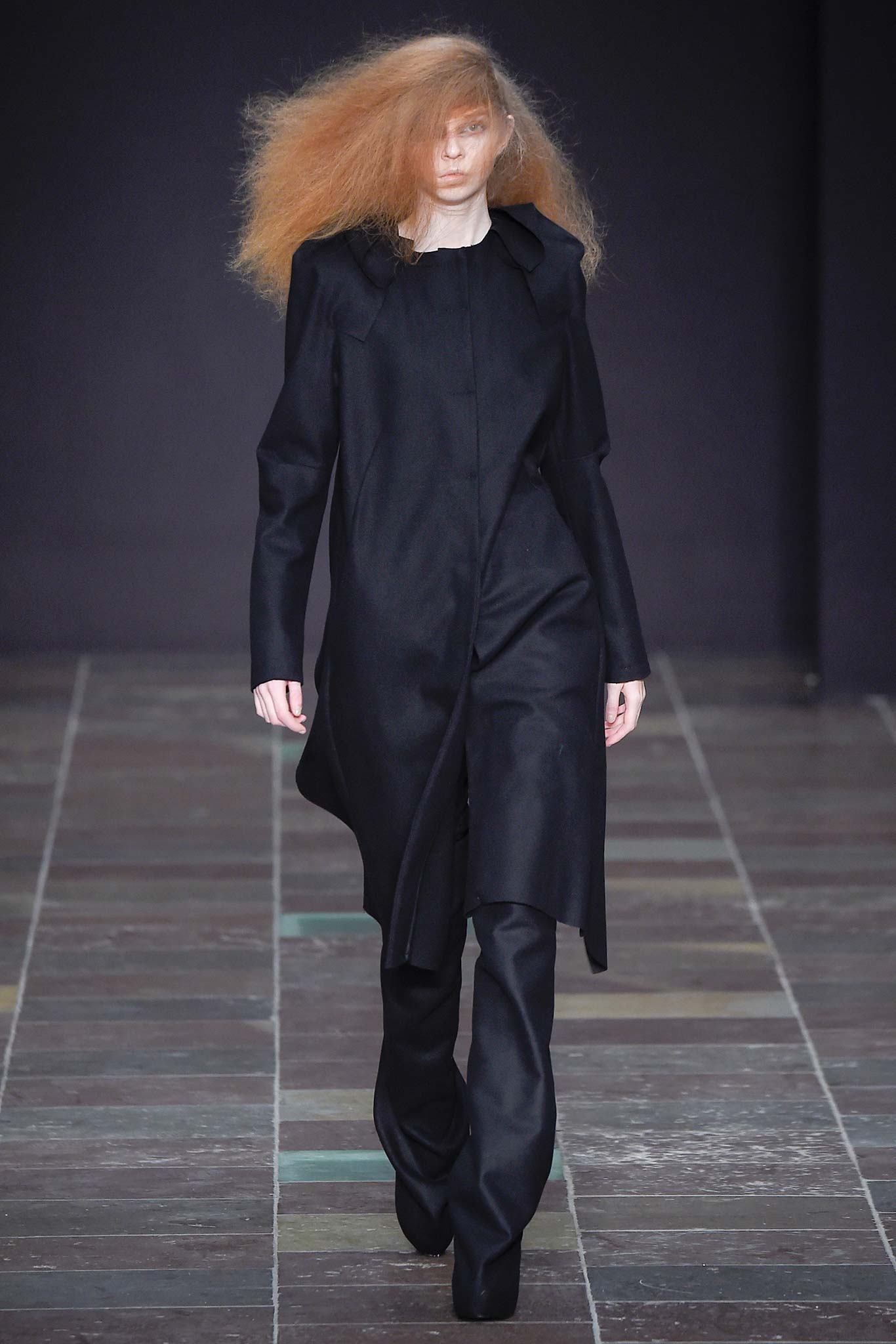 black silk fitted coat and pants