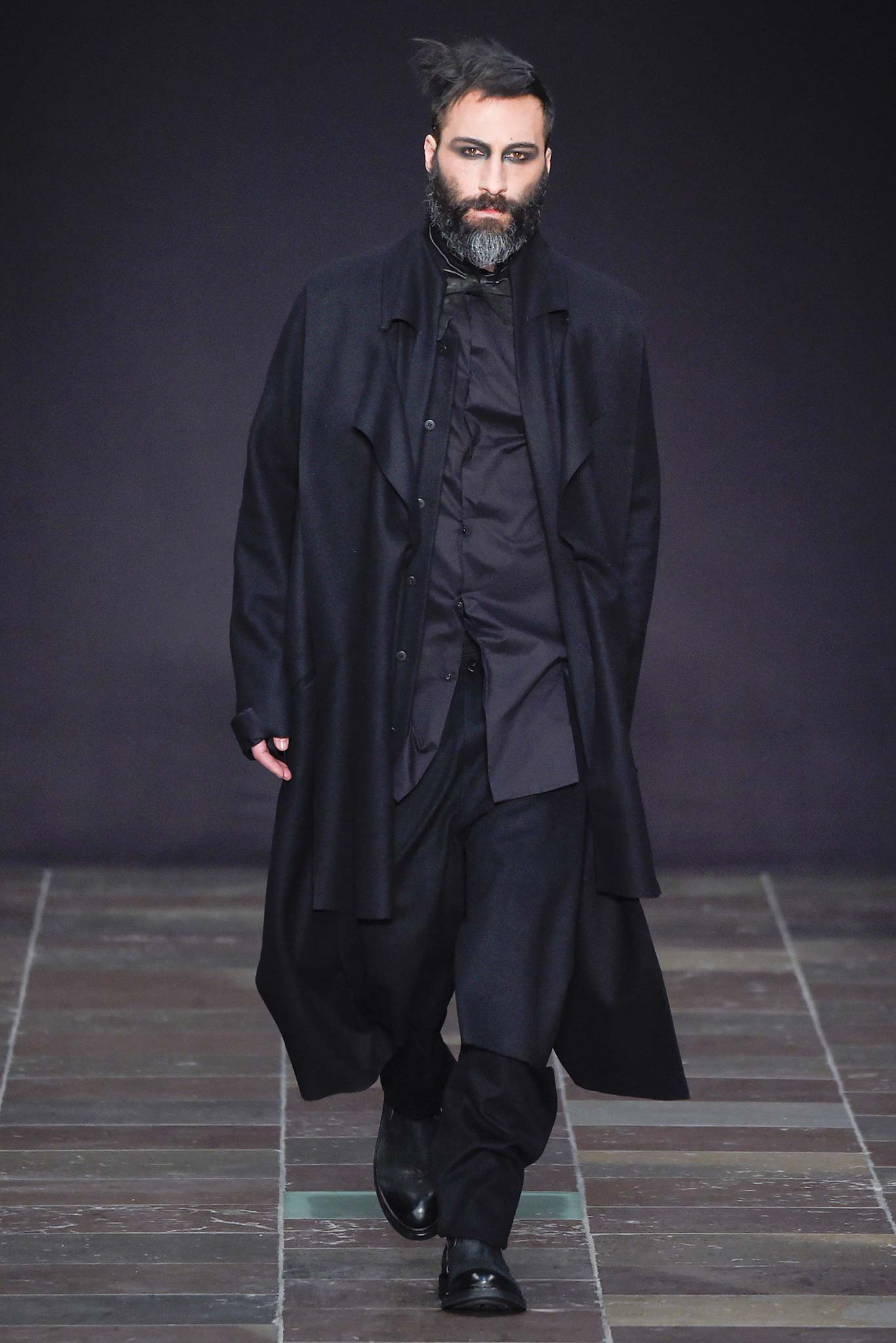 black relaxed coat and shirt