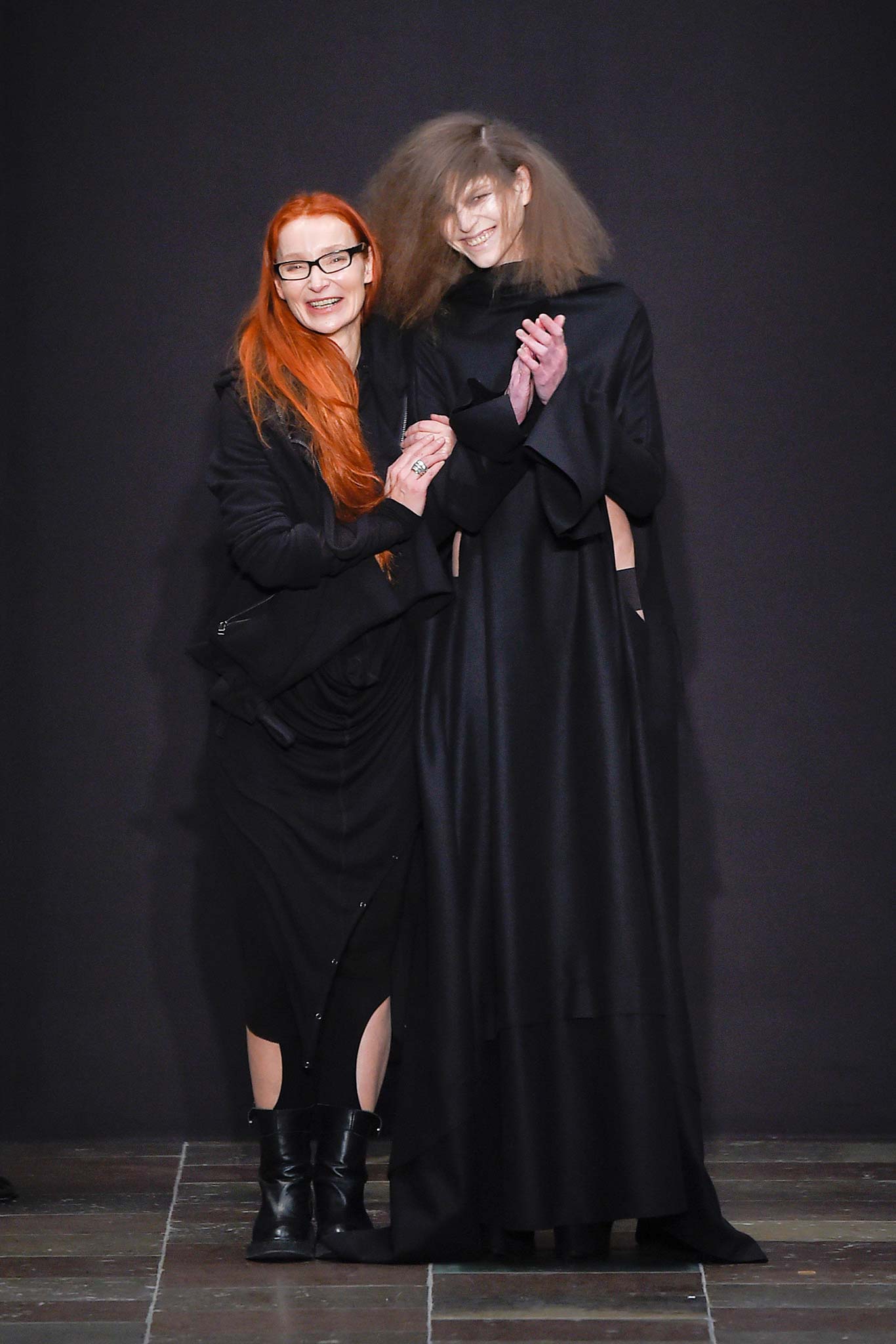 black silk maxi dress and fitted jacket