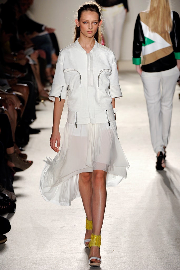 white cotton top with pleated skirt