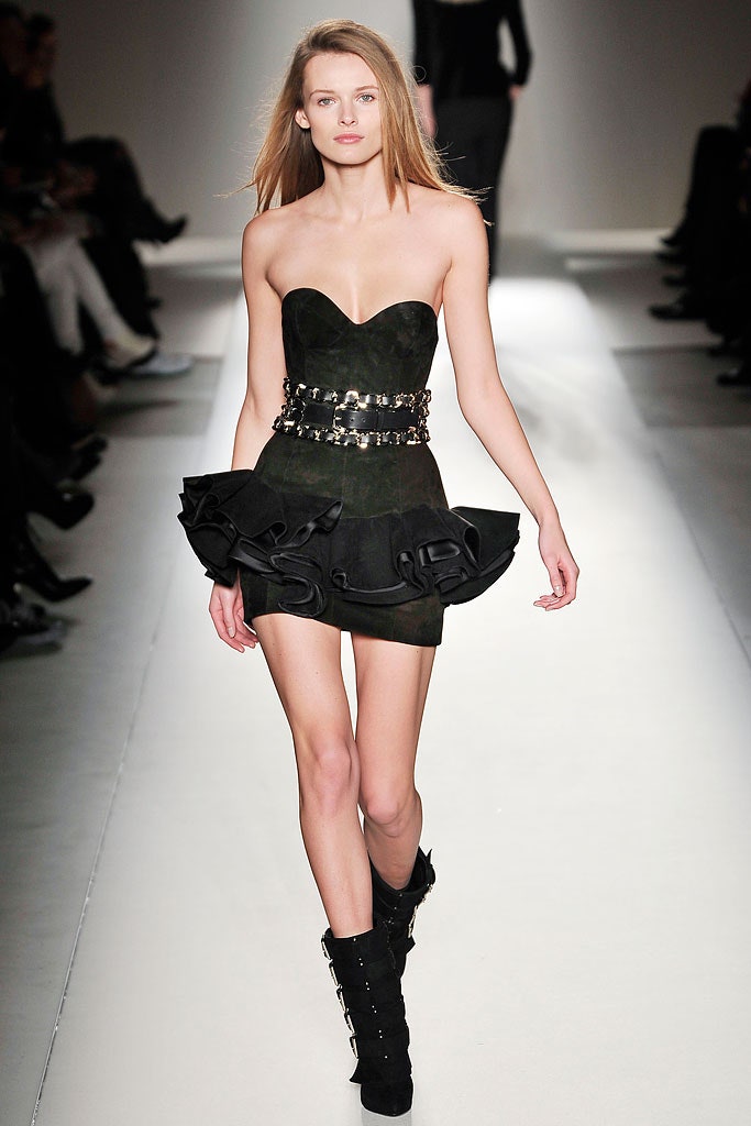 black silk strapless fitted ruffled embellished mini dress