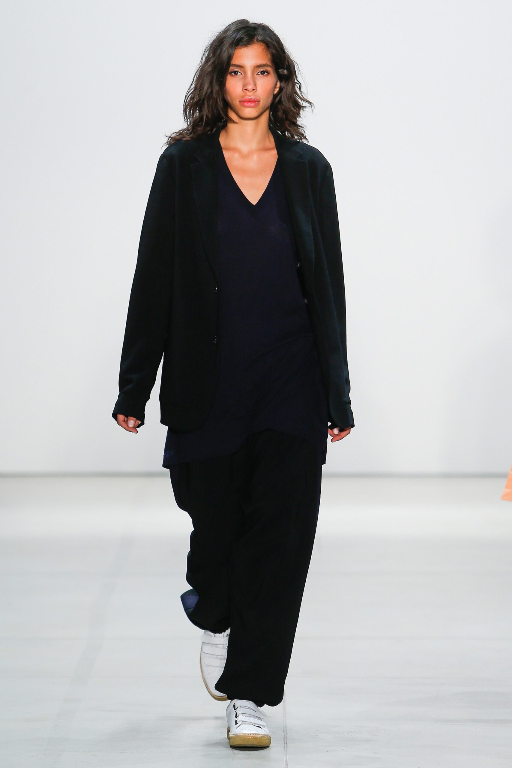 black blazer with navy top