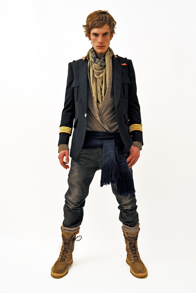 black tailored jacket with beige top