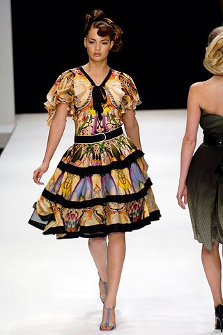 multi-colored ruffled mini dress