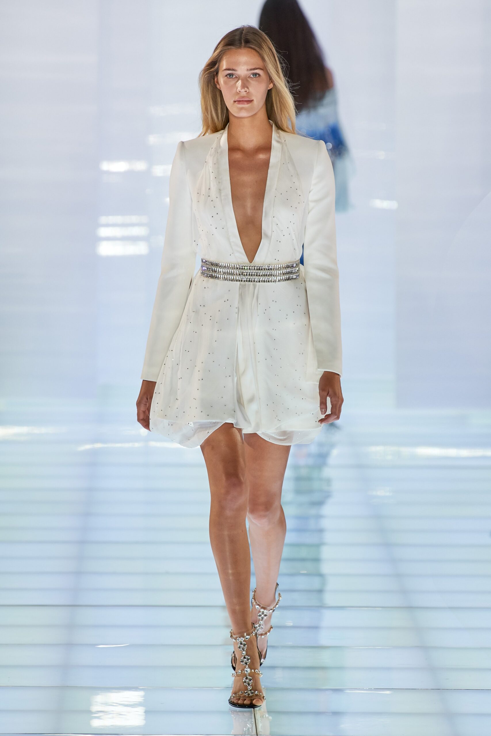 white silk fitted mini dress