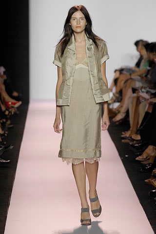 beige silk midi dress with jacket