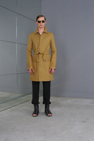 brown wool belted coat