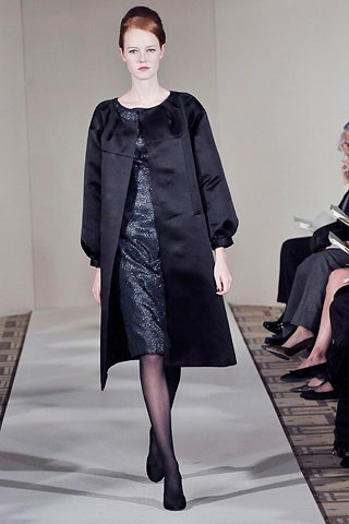 black silk coat with blue dress