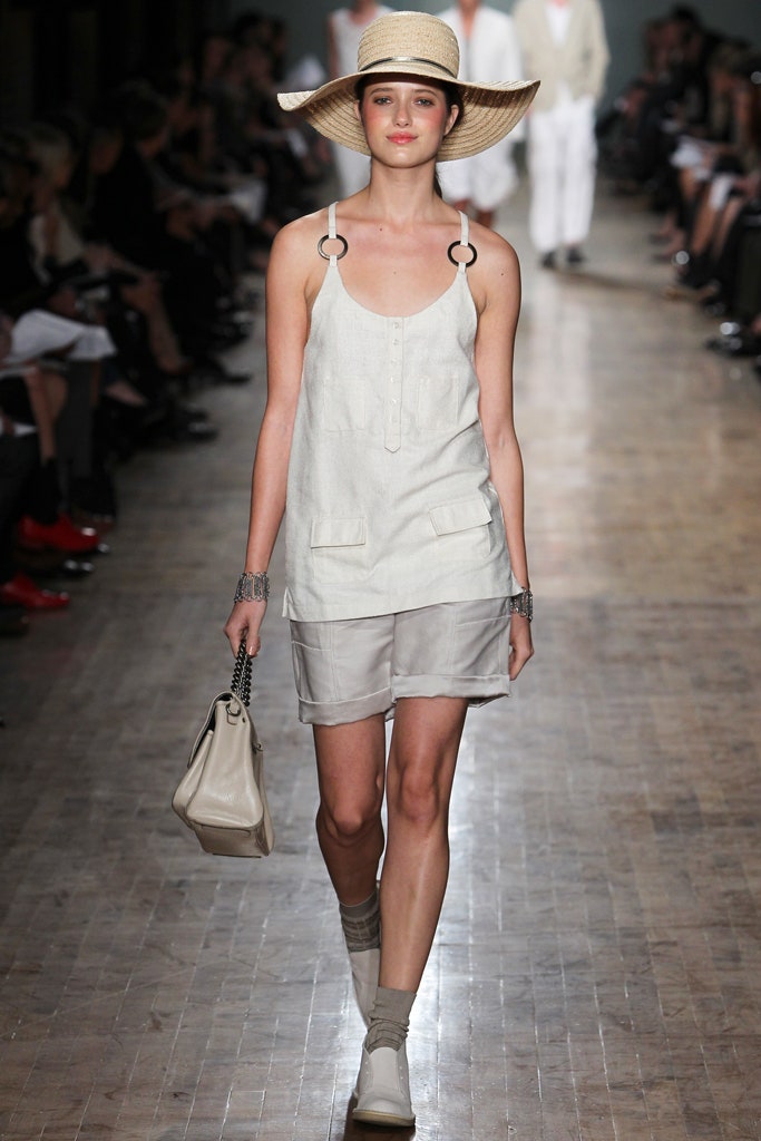 white linen top and beige shorts