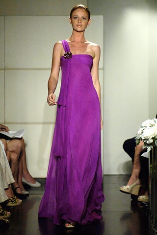 purple chiffon sleeveless gown