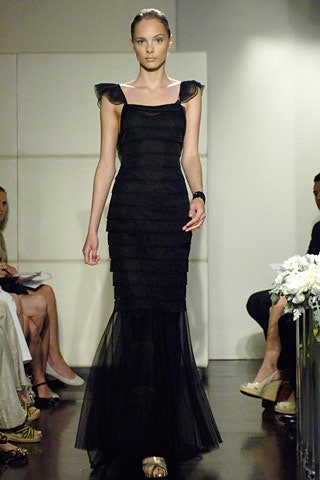 black silk tulle gown