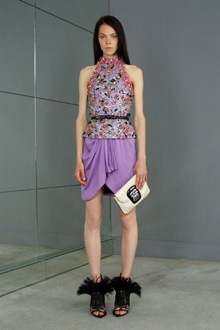 fitted purple silk dress