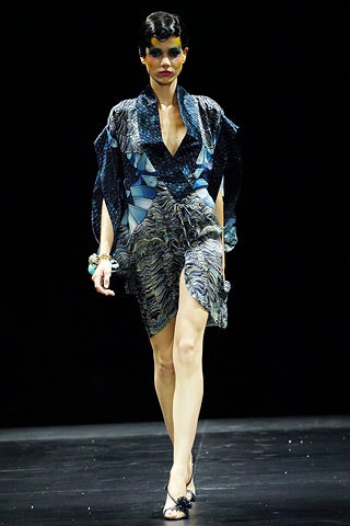 blue silk fitted dress with cape