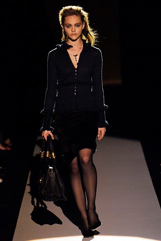 black silk long-sleeve collared fitted buttoned blouse